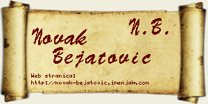 Novak Bejatović vizit kartica
